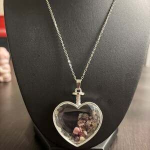 Tourmaline Natural Crystal Gravel Filled pendant Women's Necklace